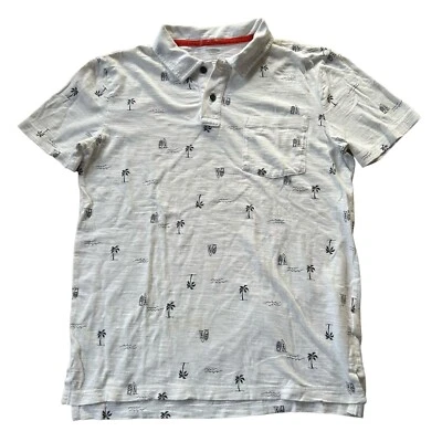Old Navy Polo Shirt Youth Size XL 14 16 Cotton Short Sleeve Palm Tree Surfboard - Image 1 of 4