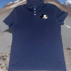 Disney Mickey Mouse Blau Weiß Ärmel Herren Gr. Large Polo Golf Shirt Kurzarm - Bild 1 von 6