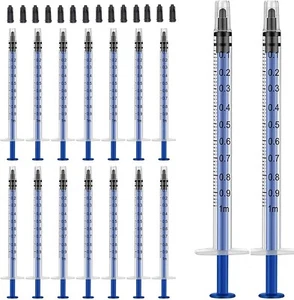 50 Pack 1ml Syringe with Cap Individually Sealed 1cc Syringe with Luer Slip Tip - Picture 1 of 7