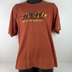 Vintage Samsousan Design Made in Australia Kangaroos Graphic T-Shirt Mens L - Picture 1 of 6