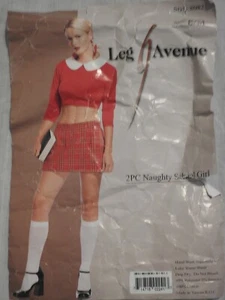 Leg Avenue - 2 Piece Naughty Schoolgirl Fancy Dress - New + Free Panties - Picture 1 of 3