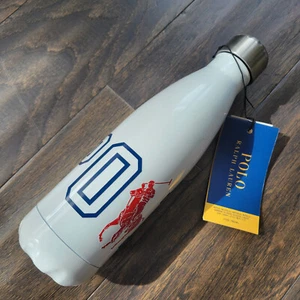 Polo Ralph Lauren Big Pony Polo Stainless Steel Water Bottle 17 oz White New - Picture 1 of 6