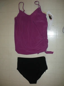 MAGICSUIT Hibiscus Pink Solid Alex Underwire 2 Pc Tankini Swimsuit Sz 10 NWT - Picture 1 of 2