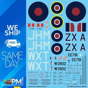 Calcomanía húmeda Techmod 24001 1/24 Supermarine Spitfire Mk VB caza británico RAF - Imagen 1 de 5