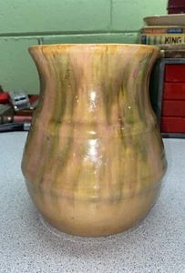 Vintage Early Hull Pottery Stoneware Vase. 40-H-7 Blended Drip Glaze - Picture 1 of 8