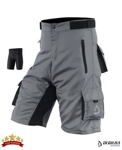 Deckra Mens Cycling MTB Short Bicycle Baggy Short Padded Liner Off Road Racing - Picture 1 of 3