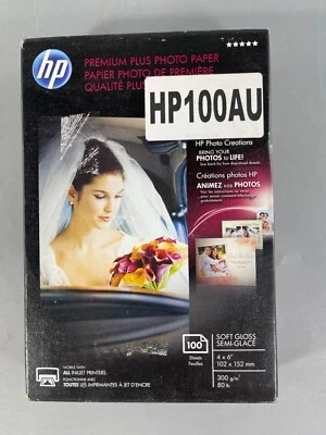HP PREMIUM PLUS PHOTO PAPER 4X6"  Semi-GLOSS pack of 100 sheets NEW - Image 1 of 3