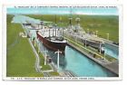 Postcard USN battleship USS Maryland Panama Canal in Gatun Locks unposted