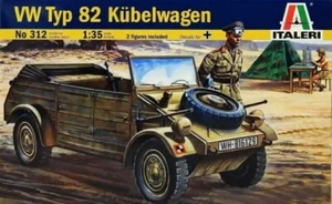 ITALERI 1:35 KIT MEZZO MILITARE VOLKSWAGEN VW TYP 82 KUBELWAGEN  + 2 FIGURE  312 - Foto 1 di 1