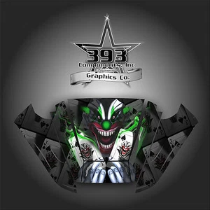 Arctic Cat Wildcat Trail Graphic Decal Kit Wrap Evil Joker Hood Black Green - Picture 1 of 1