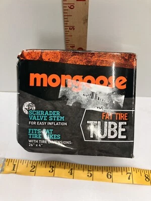 Mongoose MG78253-6 26 Inch  x 4 inch Schrader Valve Stem Fat Tire Tube 1 Pk - Image 1 of 2