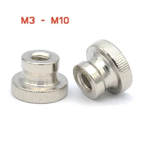 Knurled Thumb Nut Hand Grip Knobs Nickel Plated Steel Through Hole M3 - M10 - Picture 1 of 10