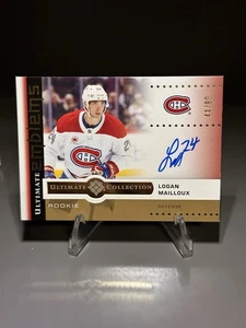 LOGAN MAILLOUX 2024-25 UD Ultimate Emblems Rookie Auto #/99 - Imagen 1 de 2