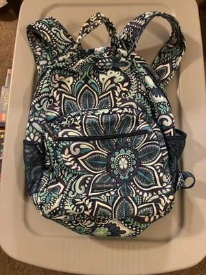 Vera Bradley Verde Azul Floral Paisley Tech Mochila Bolso para Laptop Foto 1 de 4