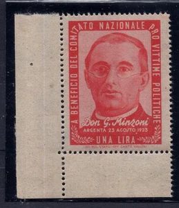 Pro Vittime Politiche Don Minzoni Lire 1 carminio (Cat. Manelli n. 4) - Picture 1 of 1