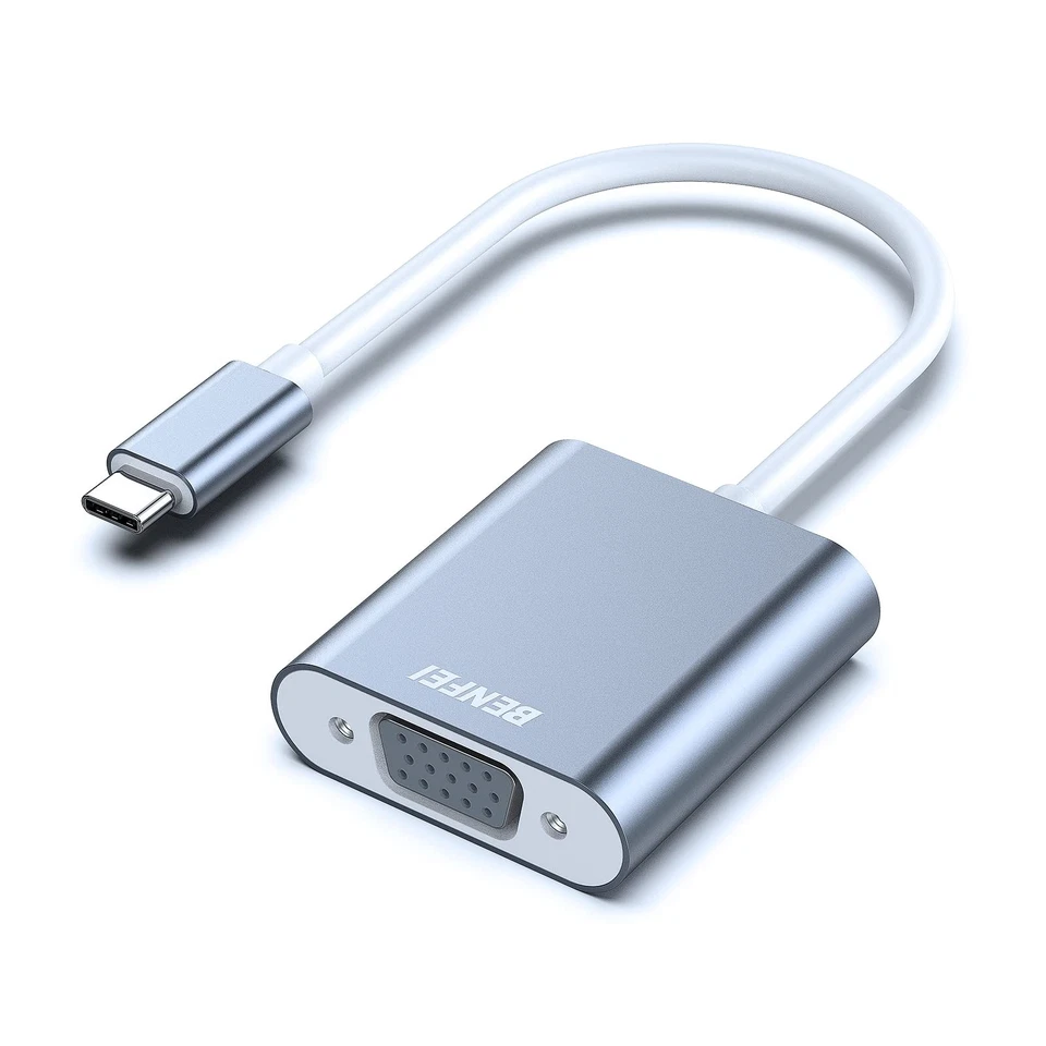 BENFEI USB-C to VGA Adapter Thunderbolt 3/4 USB Type C to VGA Adapter HD 10 115 - Image 1 of 4