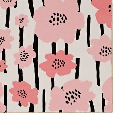 Linon Washable Lauren Polyester 3'x5' Rug in Ivory - Image 1 of 4