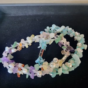 Menge 2 Armbänder Fluor. Edelstein/8"/Türkis Larimer Multi 7,5" Schmuck - Bild 1 von 17