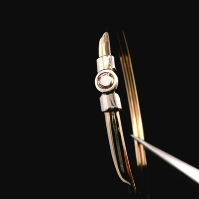 14KT Yellow Gold Diamond Bangle – .35ct I1 Z – 7.93g (5.1 DWT) - Image 1 of 4