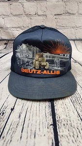 De colección Deutz-Allis Snapback Sombrero de Agricultura Metal Combinación Recolector Azul Marino - Imagen 1 de 7