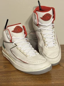 Air Jordan 2 II Retro White/Fire Red, Mens Size 11 Origins Cement, DR8884 101 - Picture 1 of 7
