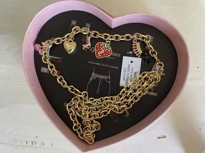 Cinturón de cadena Juicy Couture con dijes colgantes tono dorado talla M/L NUEVO CON caja Foto 1 de 4