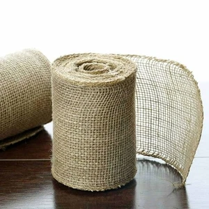 Natural Brown Handmade Burlap Fabric Roll Sewing Crafts Draping Decorations 1pc - Picture 1 of 13