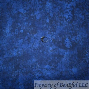 BonEful Fabric FQ Cotton Quilt Dark Night Navy Blue Marble Tonal Texture Blender - Picture 1 of 12
