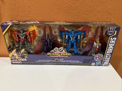 TRANSFORMERS BUMBLEBEE CYBERVERSE ADVENTURES SEEKERS SINISTER STRIKE FORCE 4PK - Image 1 of 4
