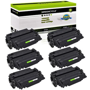 6 Pack CE255A 55A Toner fit for HP LaserJet Pro P3011 P3015D P3015n P3015X P3016 - Afbeelding 1 van 20