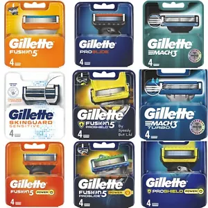 GILLETTE FUSION5 PROGLIDE PROSHIELD MACH3 POWER SENSITIVE SKIN 4/8 REFILL BLADES - Picture 1 of 26