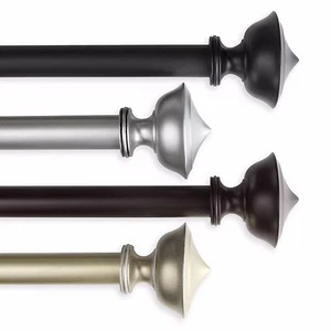 Harper 1" Curtain Rod Adjustable Drapery Rod 28-240" (5 sizes, 4 colors) - Picture 1 of 5