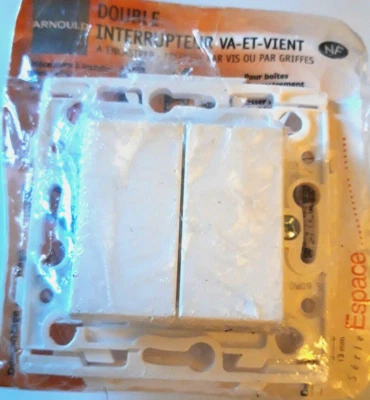 ARNOULD 50402 = 60102 Double Interrupteur Va et Vient 10AX 250V ESPACE avec grif - Bild 1 von 4