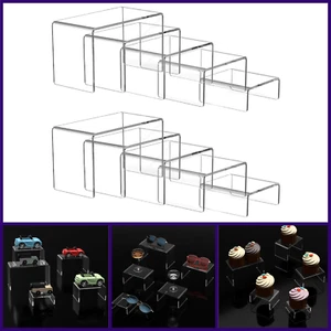 Acrylic Risers for Display, 10 Pcs Acrylic Display Riser, Clear Display Stands - Picture 1 of 8