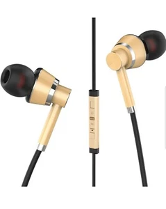 Wired Headphone Metal Earbuds by Amasing Noise Cancelling Stereo Heave Bass - Picture 1 of 7
