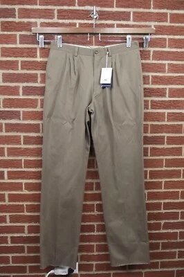 NUEVO Pantalones de Golf Cutter & Buck Talla 38 Marrón Plisado Frontal Nuevos con Etiquetas Pantalones Chinos Foto 1 de 4