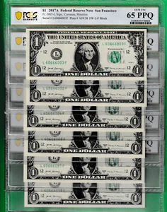 $1 Federal Reserve Note FANCY S/N 60666002 TO 60666100 PCGS **PRICE FOR ONE ** - Picture 1 of 2