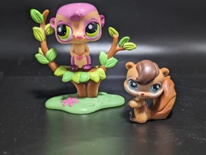Accesorio de árbol de manantial Littlest Pet Shop con ardilla Meerkat #2115 y #44 - Imagen 1 de 10