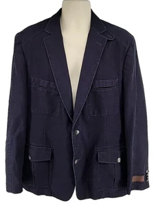 Kroon Men's Blazer Jacket Navy Blue Size 46R Sport Coat Two Button Cotton - Picture 1 of 12