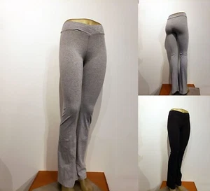 WOMEN COTTON FLARE STRETCH WORKOUT ACTIVE YOGA PANTS MADE IN USA 5475 - Picture 1 of 15