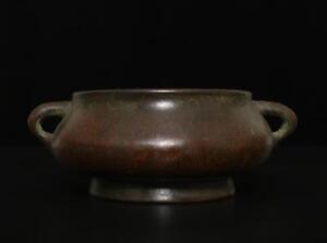 Ming Xuande Signed Old Chinese Bronze or Copper Incense Burner w/ear