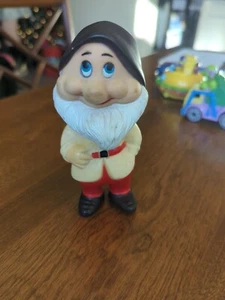1960s Bashful Seven Dwarfs Rubber Toy by Disney Hong Kong - Picture 1 of 15
