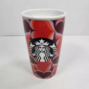 Starbucks San Valentino cuori sirena logo 12 oz. Tazza da caffè da viaggio in ceramica - Foto 1 di 6