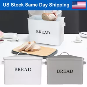 Bread Box Kitchen Countertop Large Stainless Steel Breadbox Cake Food Container - Picture 1 of 26