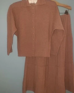 Vintage 50s Lass O Scotland Sweater/Skirt Set 2 Piece Dress XS/S - Picture 1 of 16