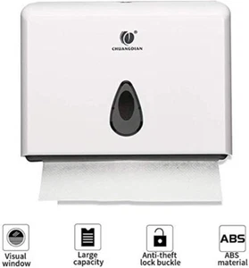Paper Hand Towel Dispenser for C-Fold And Z Fold Paper Tissue Wall Mounted White - Picture 1 of 7