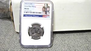 2022 S Anna May Wong 25c NGC MS 66 donne americane quarto bellissimo - Foto 1 di 3