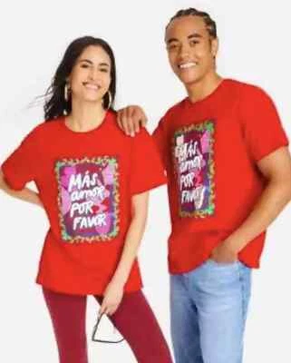 Camiseta Unisex Adulto Roja Talla Pequeña S Latino Heritage Mas Amor Por Favor NUEVA Foto 1 de 2
