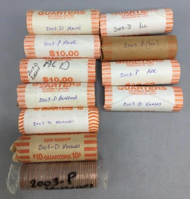2003 State Quarters Uncirculated Rolls See Description - Image 1 of 4