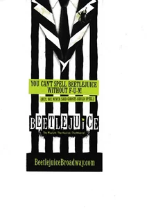 Beetle Juice Broadway Play 4" x 9" pieza promocional se abre a 8" x 9" exclusivo - Imagen 1 de 2